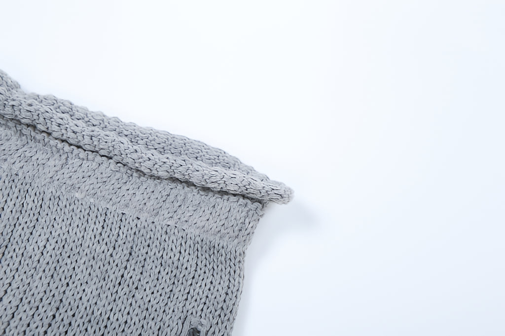 Ripped Knit Flare Pants Streetwear Fall Winter