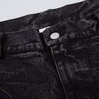 Distressed Straight Leg Jeans Cotton Denim Streetwear Pants
