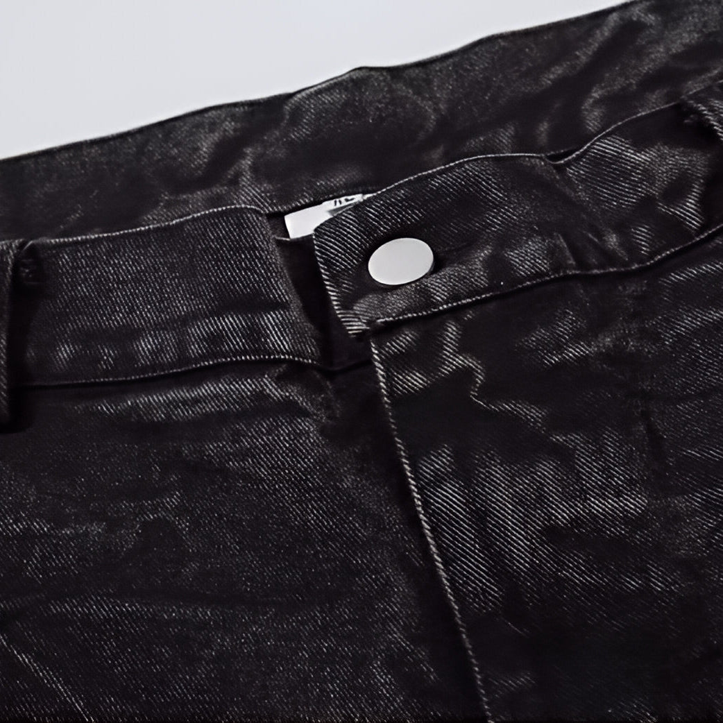 Distressed Straight Leg Jeans Cotton Denim Streetwear Pants