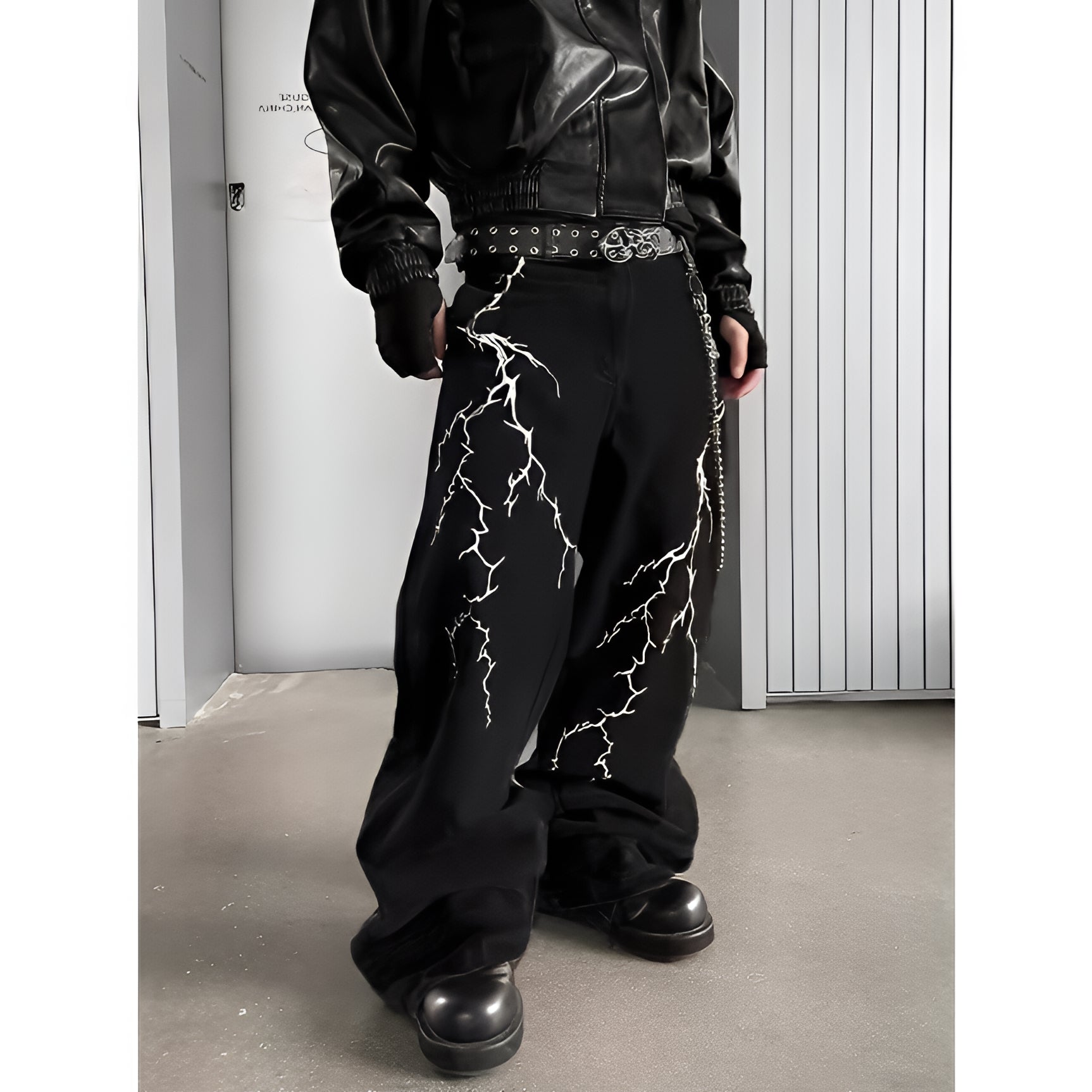 Distressed Straight Leg Jeans Cotton Denim Streetwear Pants