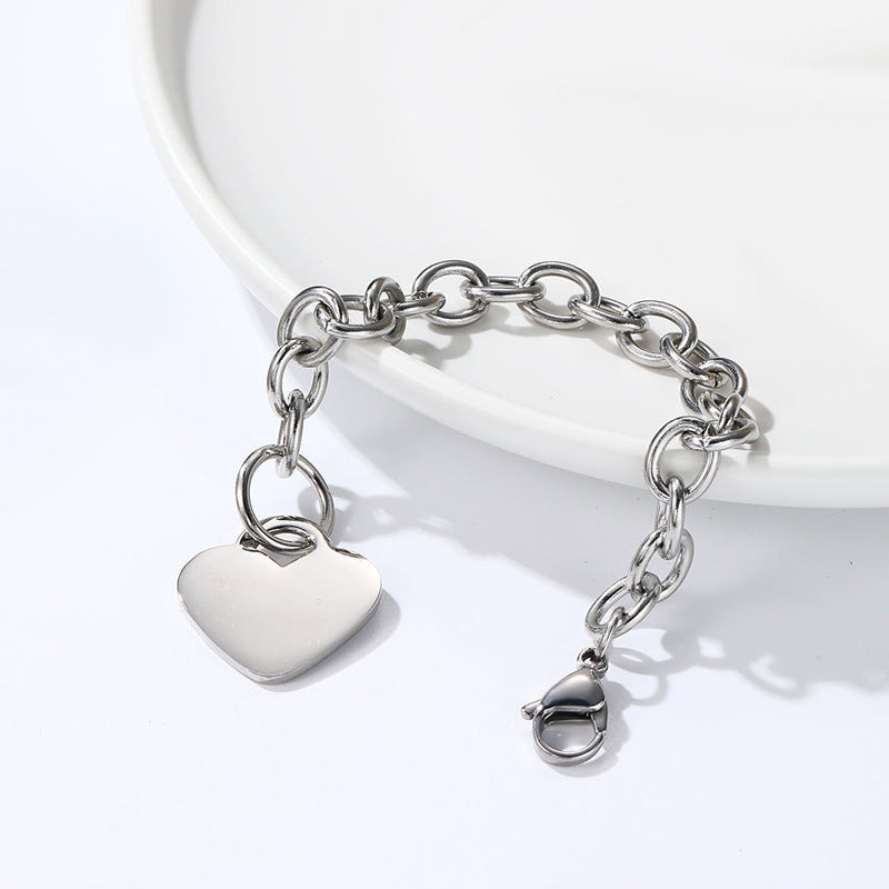 Edelstahl Herz-Charm-Armband 18k vergoldet