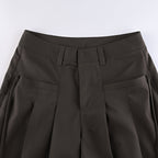 Solid Drawstring Cargo Pants Y2K Loose Streetwear Joggers Wide Leg Sweatpants