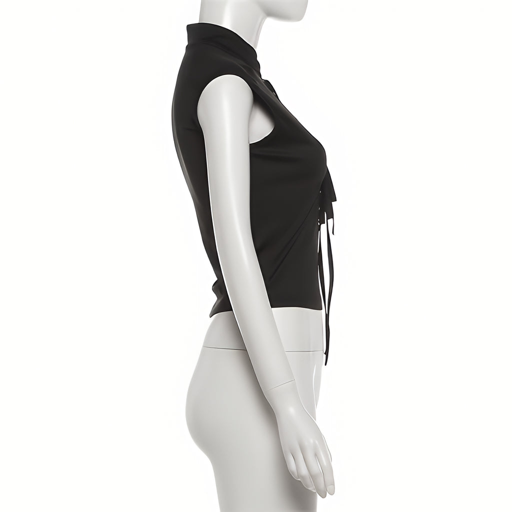 Rivet Detail Sleeveless Tank Top Hollow Stretch Streetwear Vest