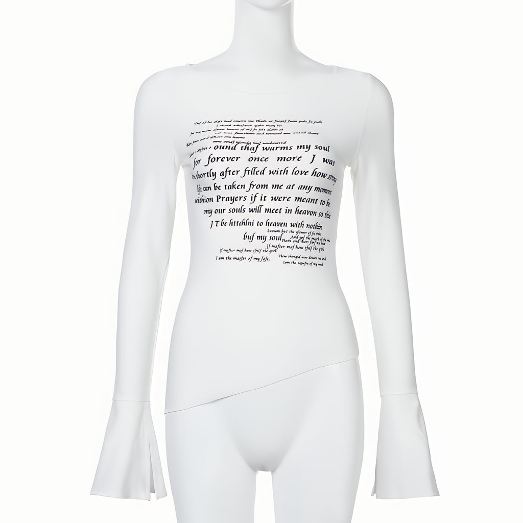 Character Graphic Knit T Shirt Slim Fit Breathable Long Sleeve Top