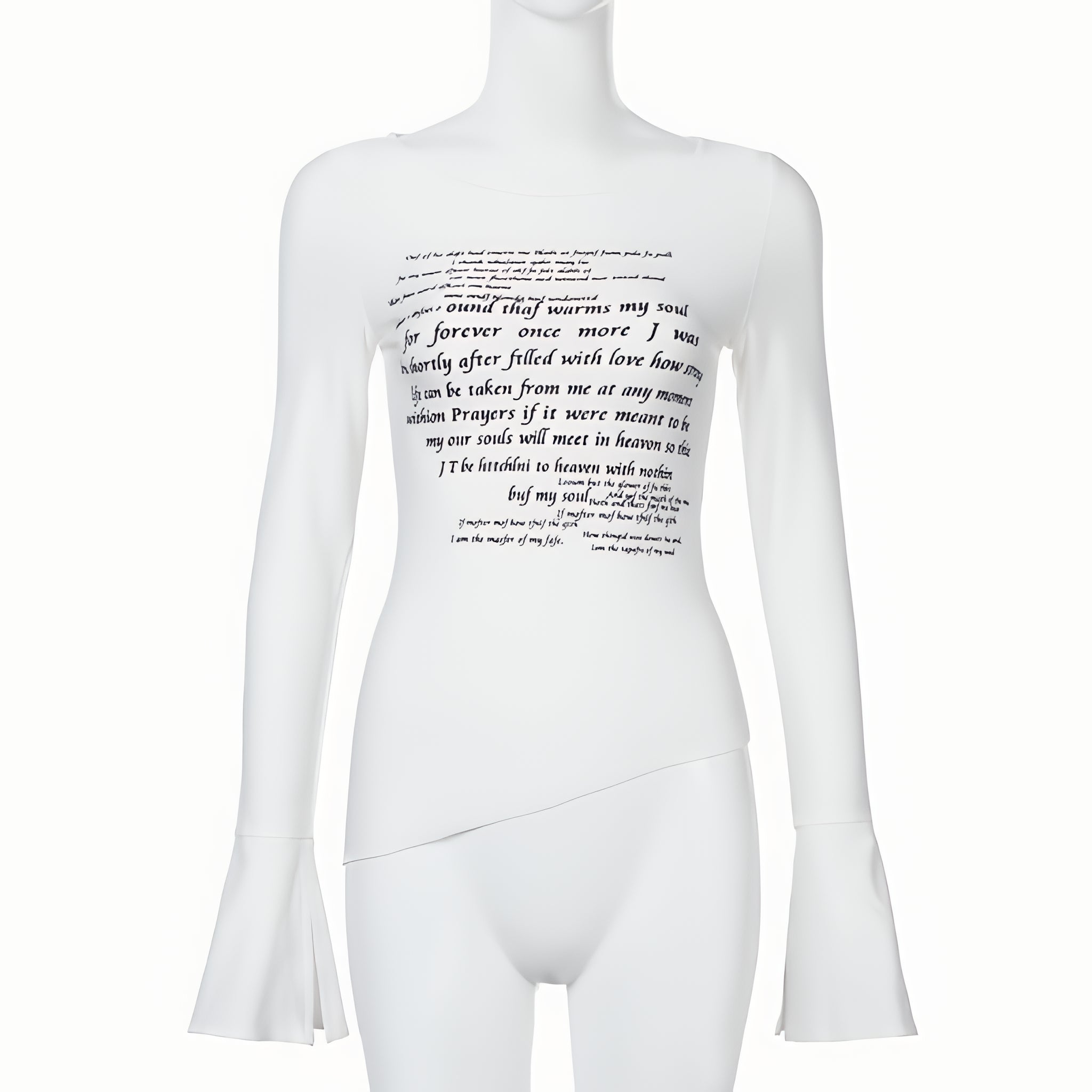 Character Graphic Knit T Shirt Slim Fit Breathable Long Sleeve Top