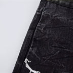 Distressed Straight Leg Jeans Cotton Denim Streetwear Pants