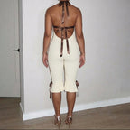 Halter Bodycon Backless Midi Jumpsuit Skinny Fit
