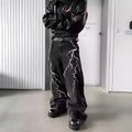 Distressed Straight Leg Jeans Cotton Denim Streetwear Pants