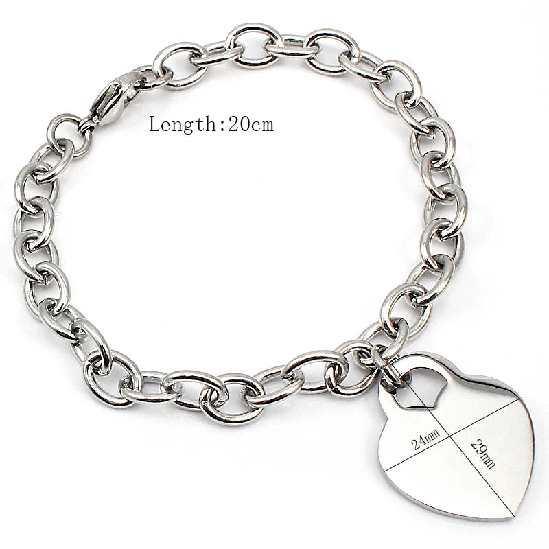 Edelstahl Herz-Charm-Armband 18k vergoldet