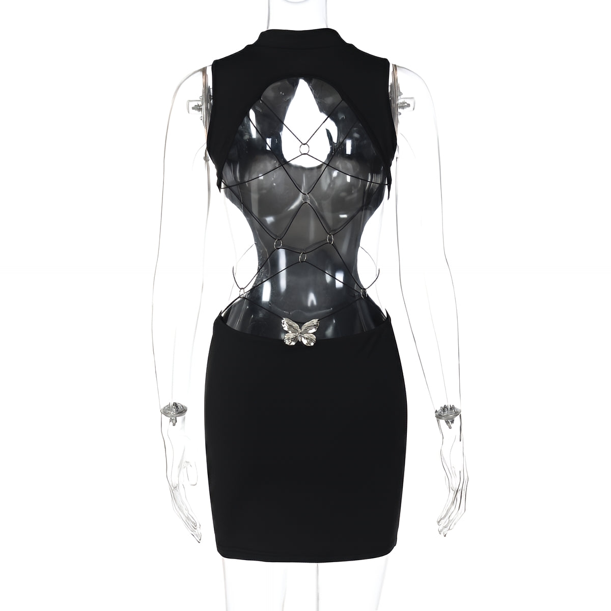 Backless Bodycon Mini Dress Sexy Hollow-Out Cutout Streetwear