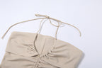 Hollow Cut Out Lace Up Long Sleeve Blouse Casual Slim Fit Top