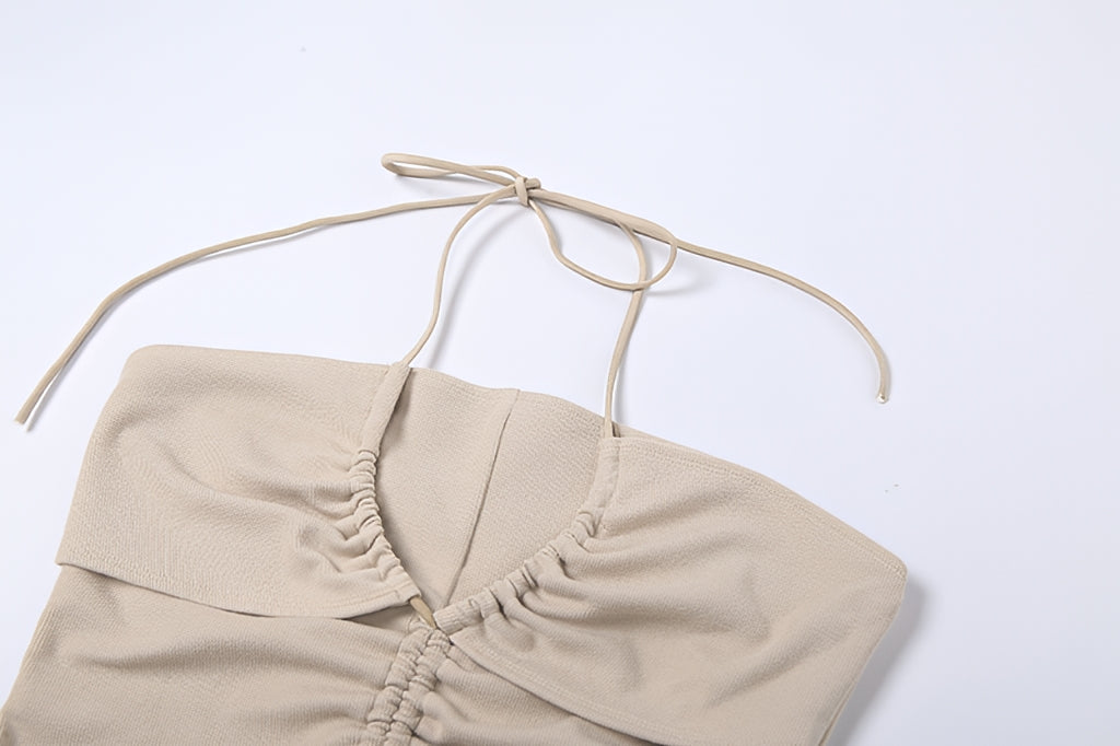 Hollow Cut Out Lace Up Long Sleeve Blouse Casual Slim Fit Top