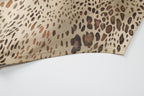 Leopard Print Turtleneck Backless Bandage Cut Out Maxi Dress Sleeveless Slit Dress