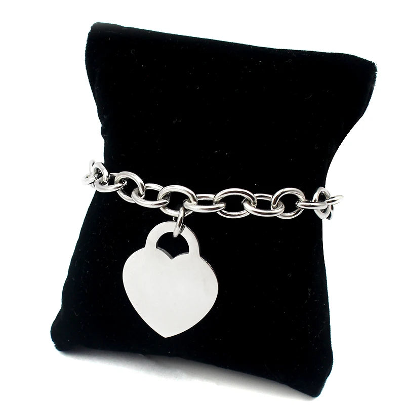 Edelstahl Herz-Charm-Armband 18k vergoldet