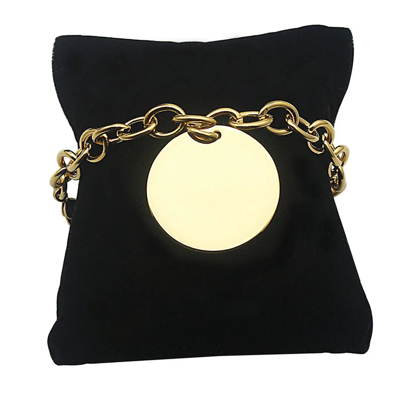 Edelstahl Herz-Charm-Armband 18k vergoldet