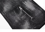 Washed Distressed Baggy Flare Jeans Grunge Denim