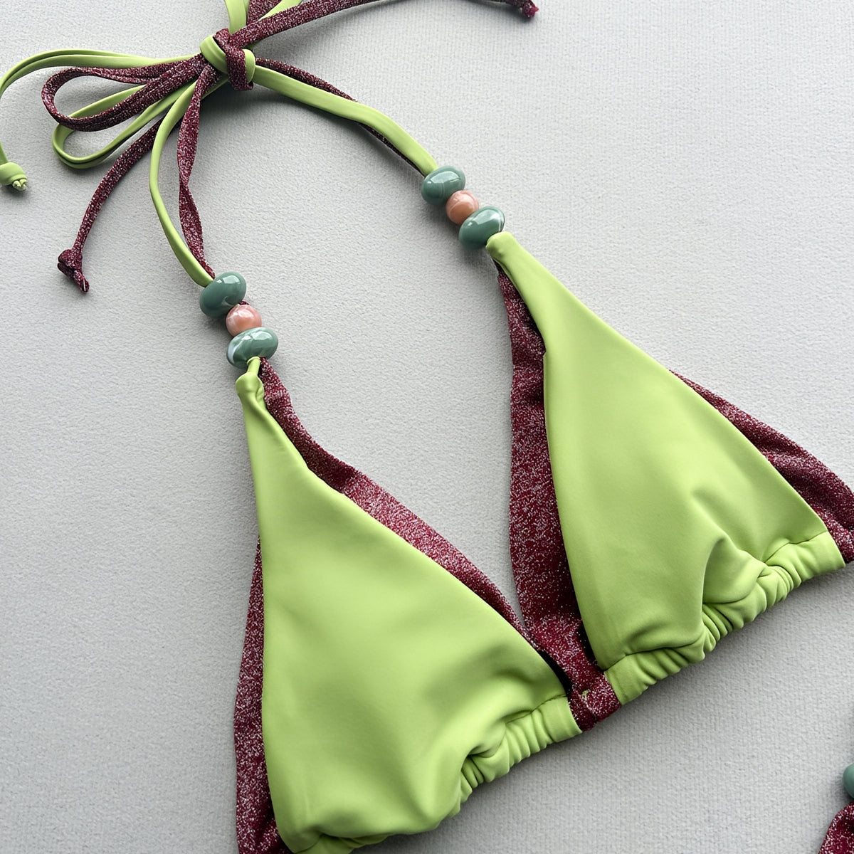 Color Block Split Bikini Set Patchwork Swimsuit