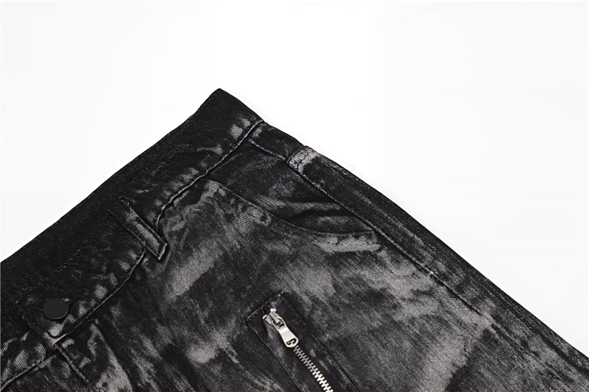 Washed Distressed Baggy Flare Jeans Grunge Denim