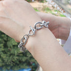 Stainless Steel Thick Link Chain Bracelet Gold