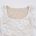 Lace Round Neck Long Sleeve Bodysuit Sexy Street Style Autumn Top