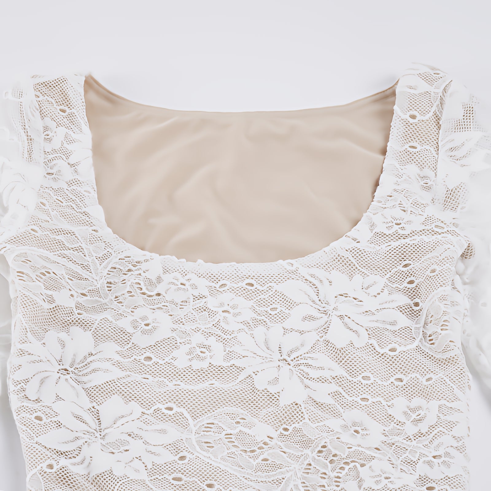 Lace Round Neck Long Sleeve Bodysuit Sexy Street Style Autumn Top