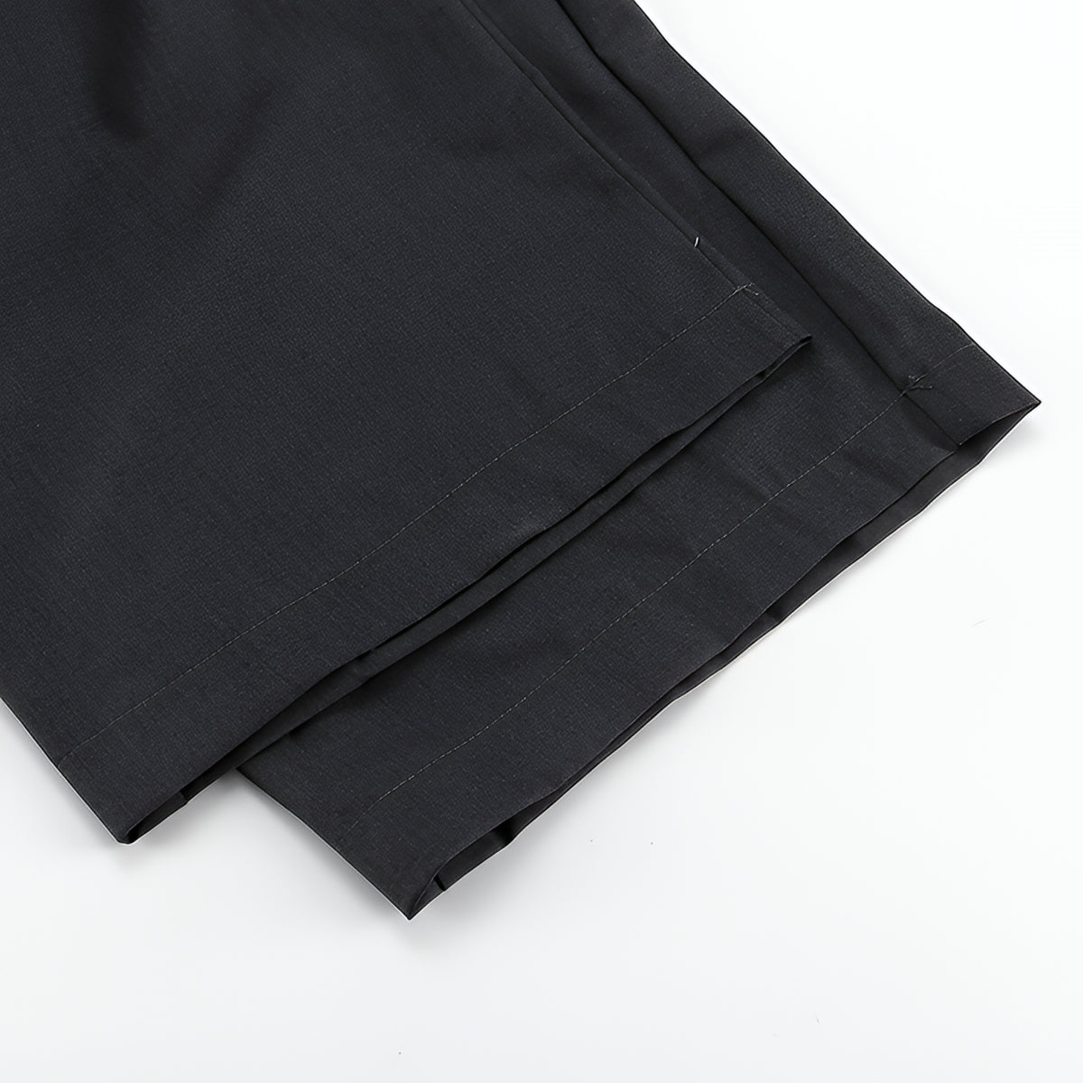 Black Wide Leg Wrap Around Trousers Zip Button Fly