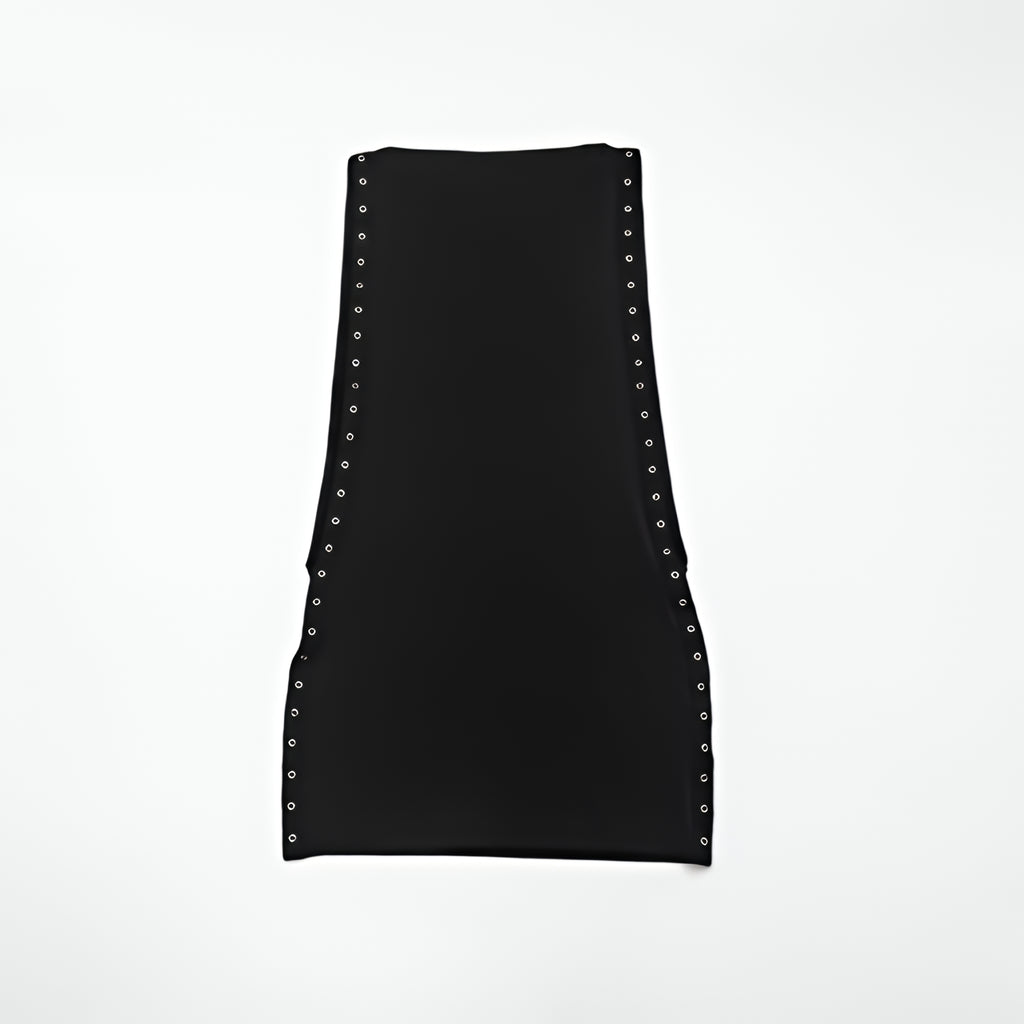 Solid Color Hollow Out Mini Shirt Dress Sleeveless Streetwear