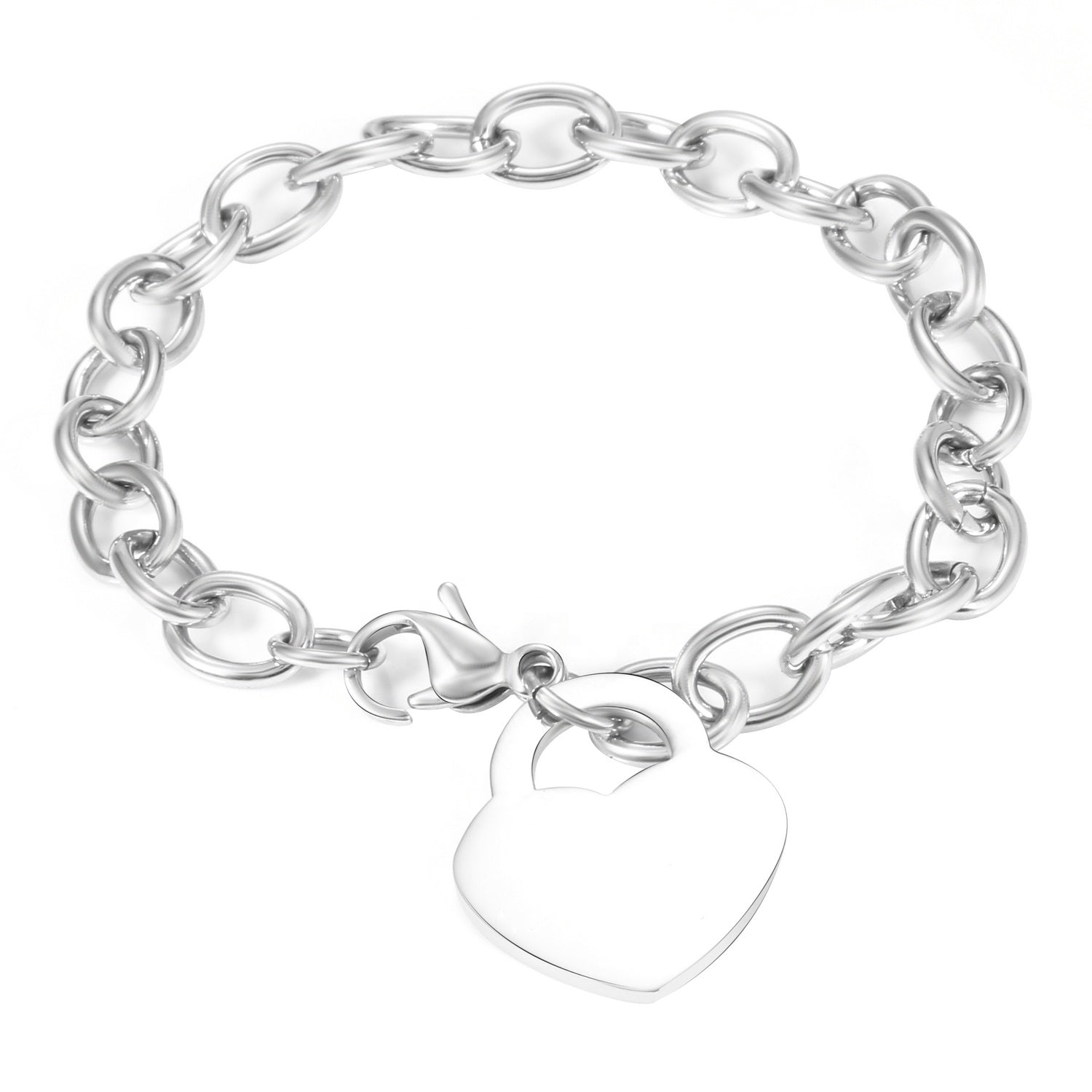 Edelstahl Herz-Charm-Armband 18k vergoldet
