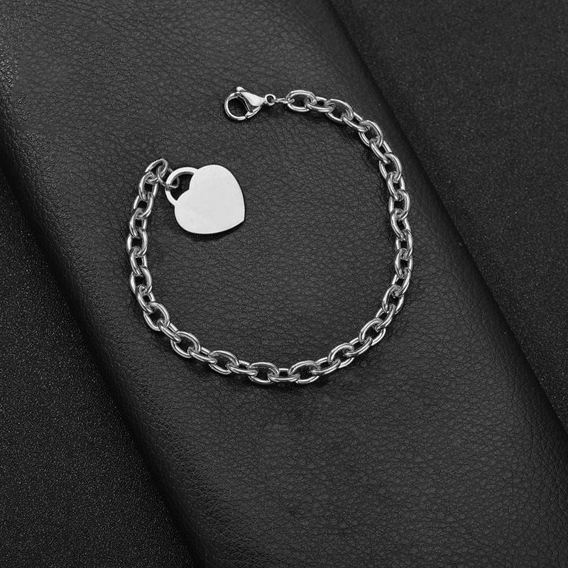 Edelstahl Herz-Charm-Armband 18k vergoldet