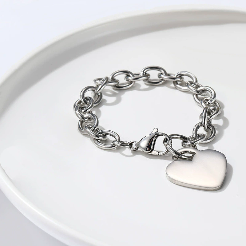 Edelstahl Herz-Charm-Armband 18k vergoldet