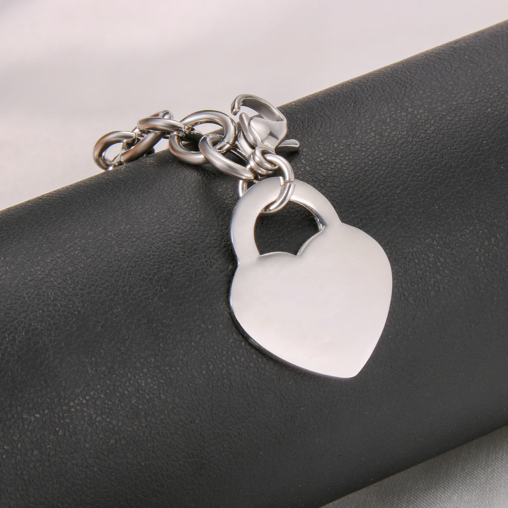 Edelstahl Herz-Charm-Armband 18k vergoldet