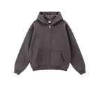 Blank Classic Men Hoodies 345 GSM Thick Fleece Unisex Hip Hop Oversized High Funnel Neck Hoody Zip up Hoodies