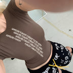 Y2K Letter Print Crew Neck Casual Sport Women's Short Sleeve T-Shirt