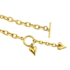 Stainless Steel Necklace OT Buckle Heart Tassel Charm