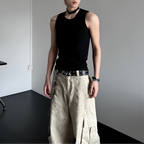 Ceinture unisexe en cuir PU de style punk Y2K noire grande taille