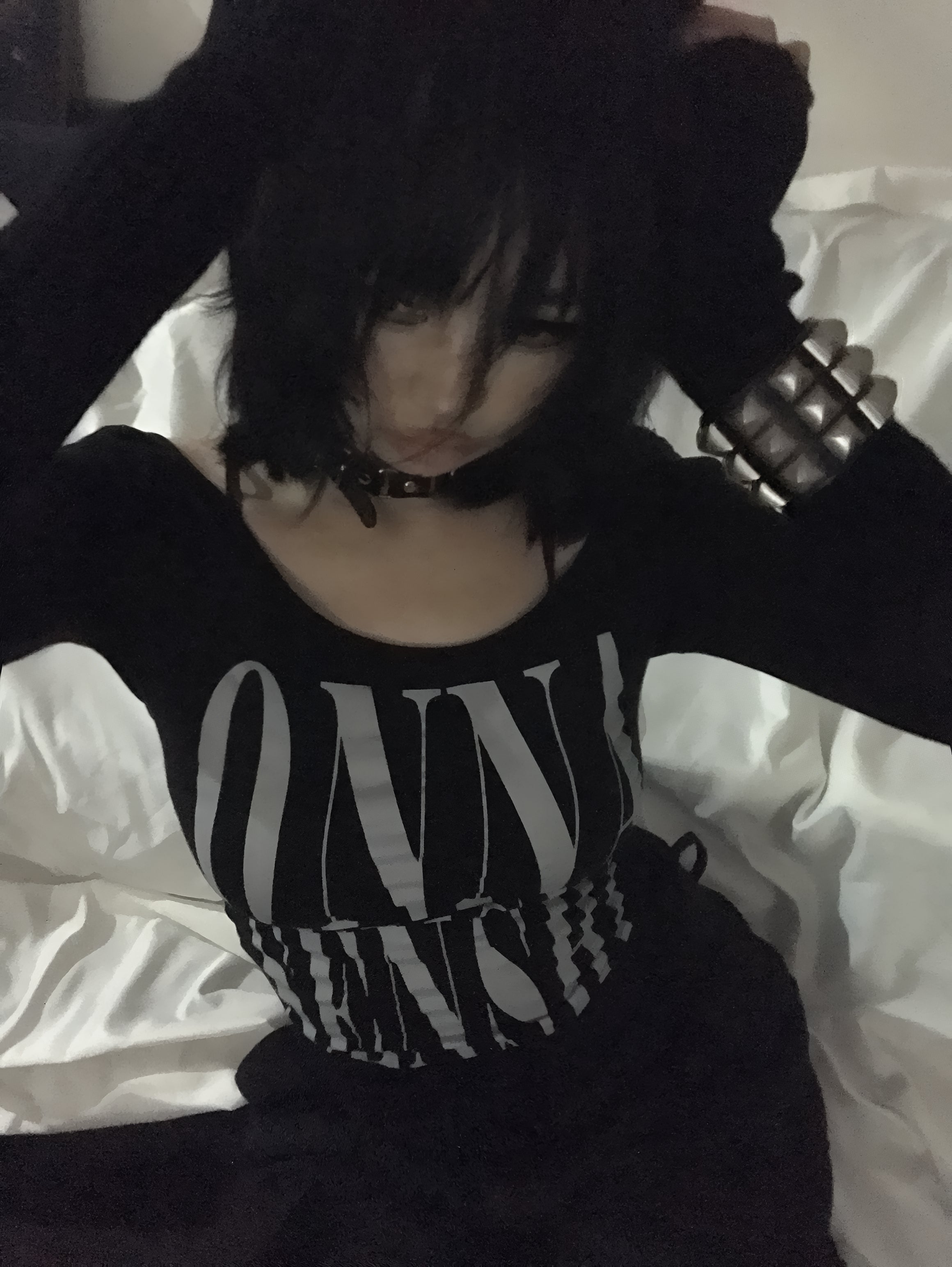 Grunge Letter Print Crop Top Y2K Long Sleeve Gothic Punk T Shirt