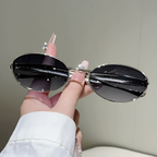 Lunettes de soleil ovales unisexes vintage Rétro Mode Décontracté Extérieur