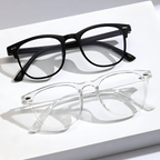 Lunettes unisexe carrées anti-lumière bleue à verres transparents