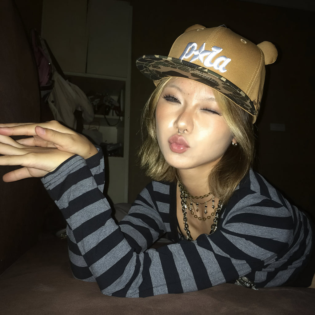 Retro Harajuku Striped T-Shirt Long Sleeve Crop-Top