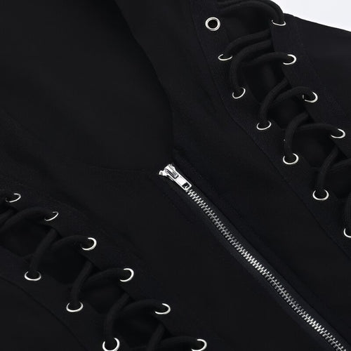 Haut de style Punk Harajuku Sans Manches Zippé Gothique