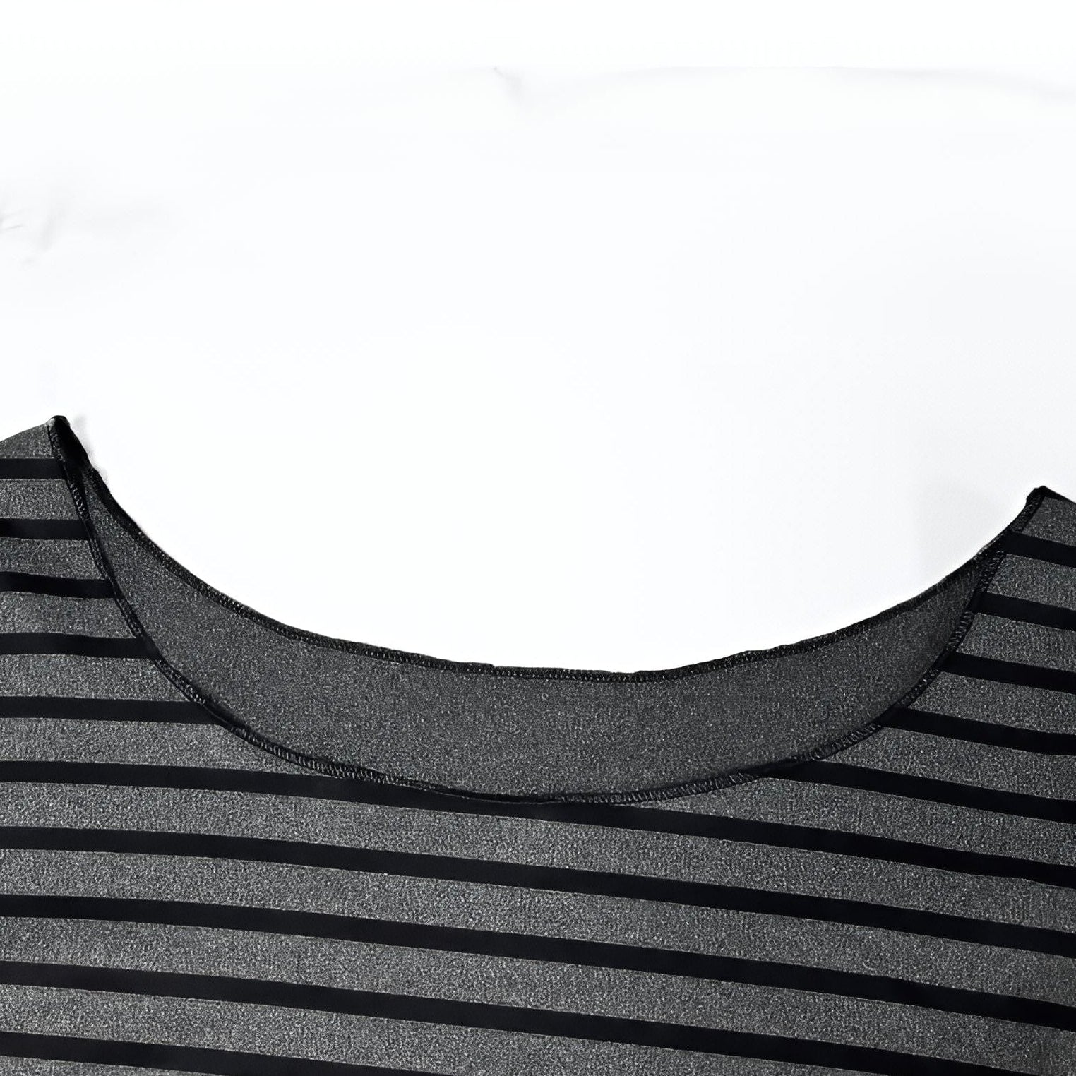 T-shirt Rayé Manches Longues Coupe Ajustée Style Urbain Coréen Haut Printemps Automne