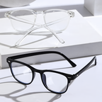 Lunettes unisexe carrées anti-lumière bleue à verres transparents