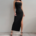Bodycon Halter Neck Long Dress Sleeveless High Split Summer Party Dress