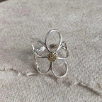 Versatile 925 Sterling Silver Flower Ring Hollow