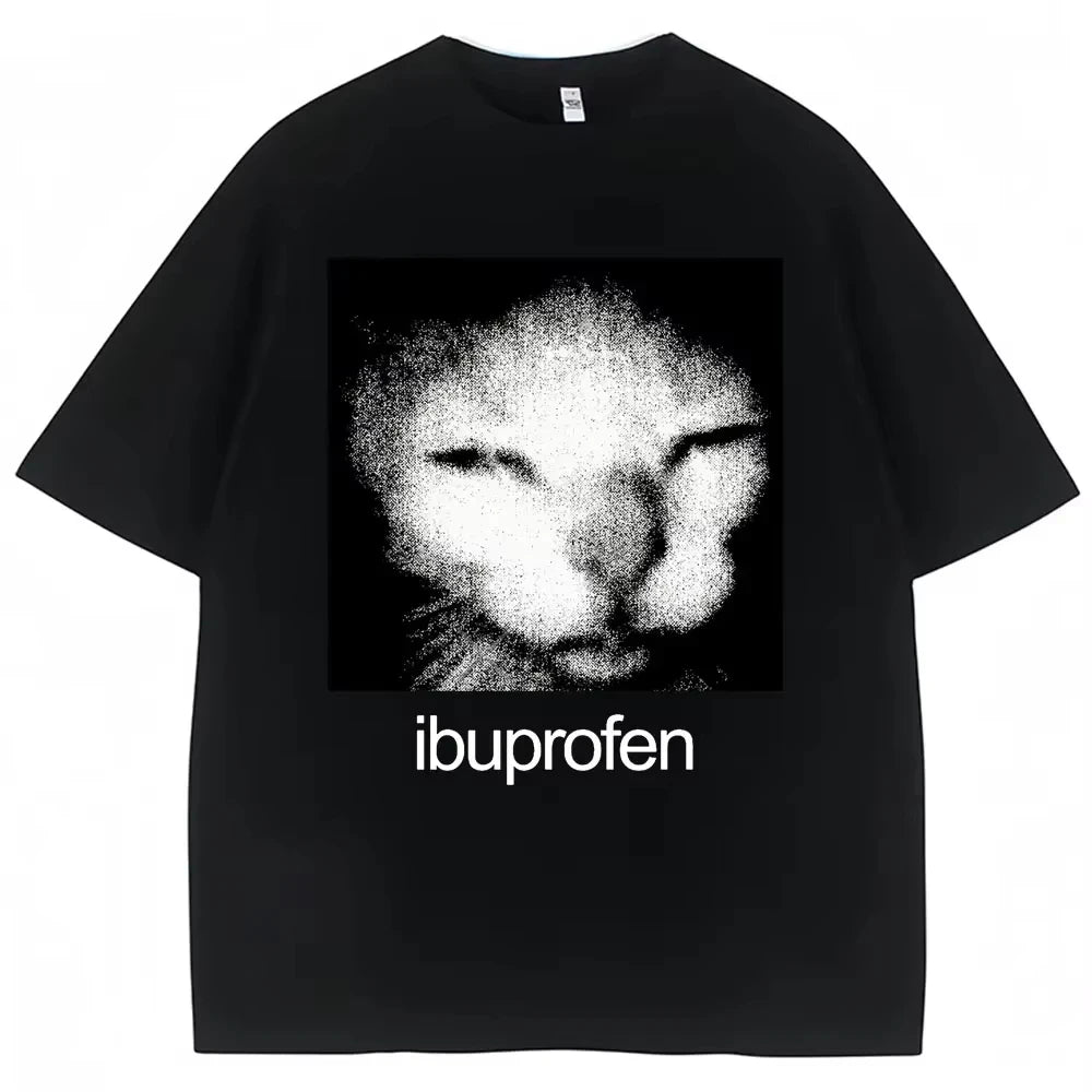 Unisex Vintage Cat Meme Graphic T Shirt Oversized Casual Streetwear Y2K Tee
