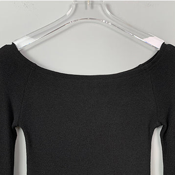 Slash Neck Long Sleeve Crop Top Slim Fit Cotton T Shirt