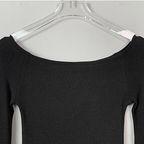Slash Neck Long Sleeve Crop Top Slim Fit Cotton T Shirt