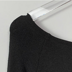 Slash Neck Long Sleeve Crop Top Slim Fit Cotton T Shirt