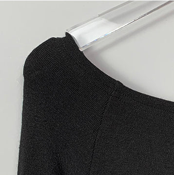 Slash Neck Long Sleeve Crop Top Slim Fit Cotton T Shirt