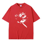 Unisex Funny Cat Graphic T Shirt Cotton Vintage Oversized Casual Tee Cat Lovers Gift